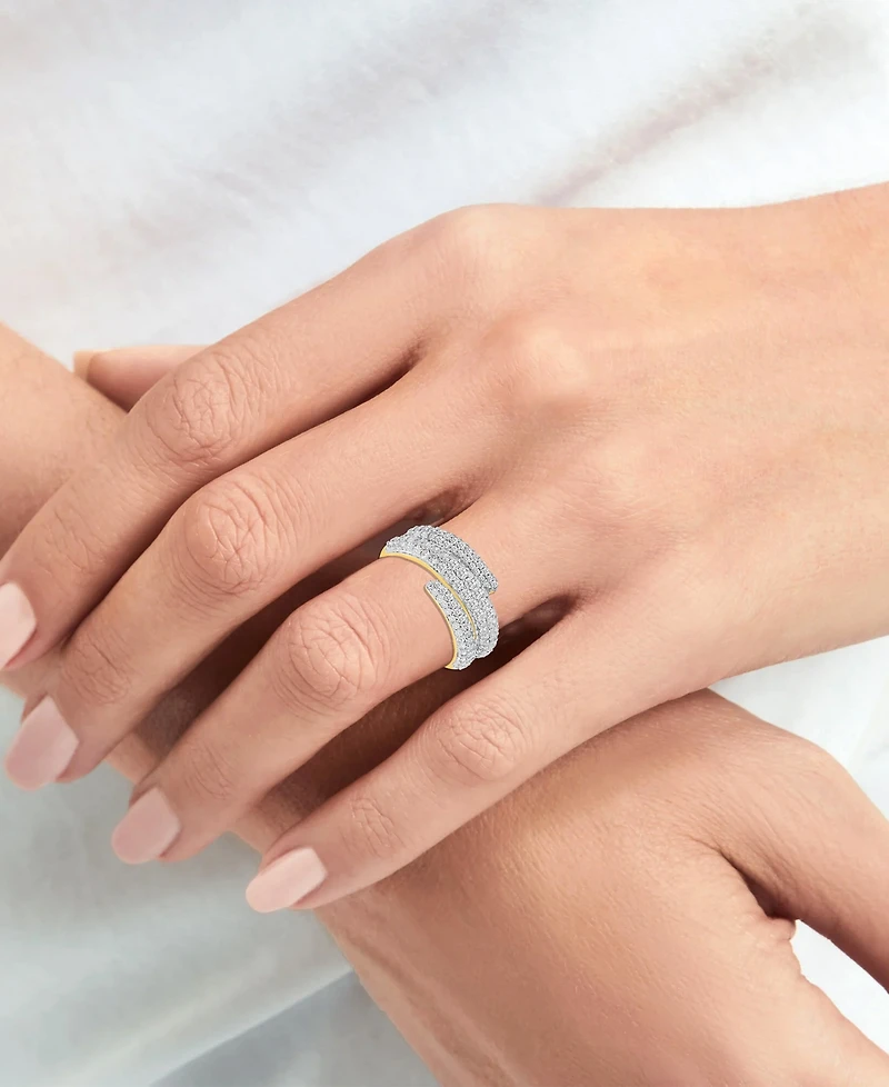 Forever Grown Diamonds Lab-Grown Diamond Bypass Ring (2 ct. t.w.) Sterling Silver (Also 14k Gold-Plated Silver)