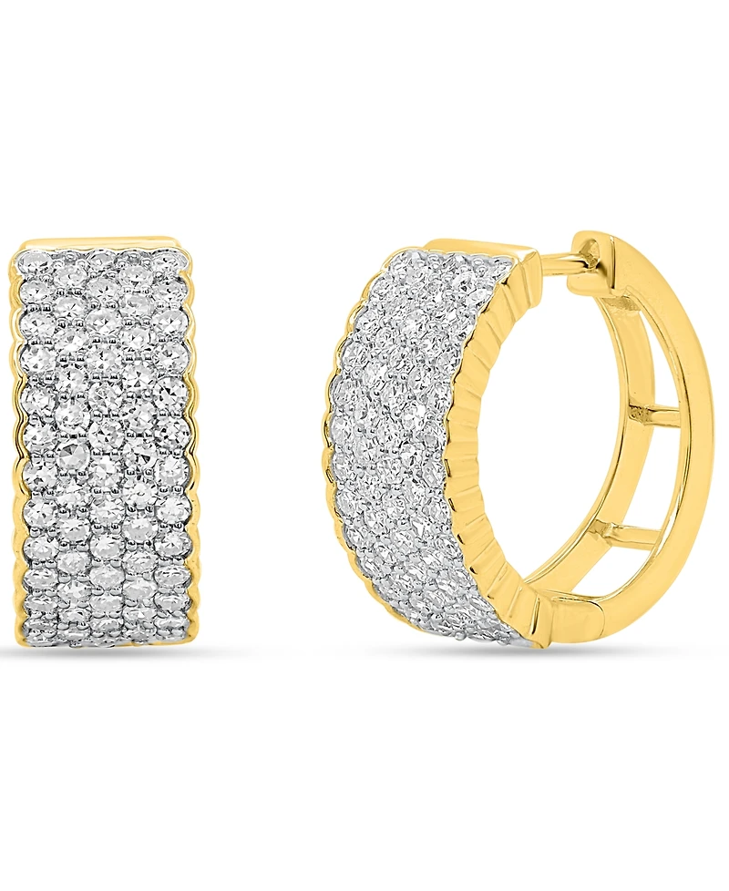 Forever Grown Diamonds Lab-Grown Diamond Multi-Row Hoop Earrings (2 ct. t.w.) in Sterling Silver (Also in 14k Gold-Plated Sterling Silver)