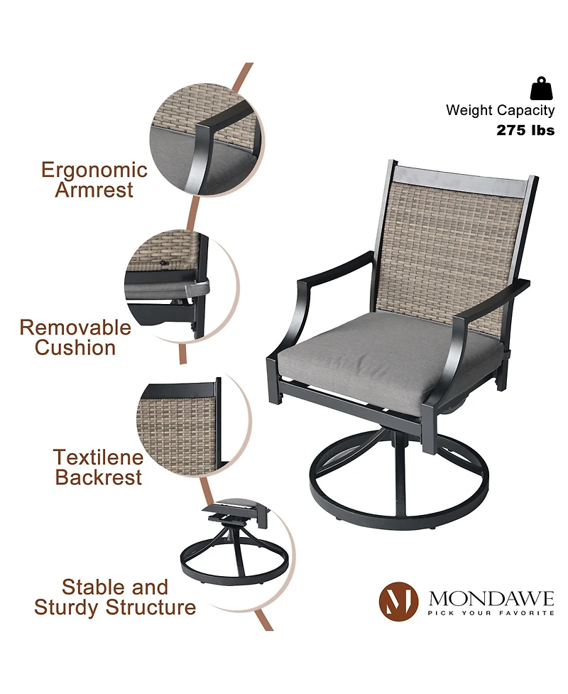 Mondawe Wood Outdoor Patio Rocking Chair Capacity Smooth Porch Rocker