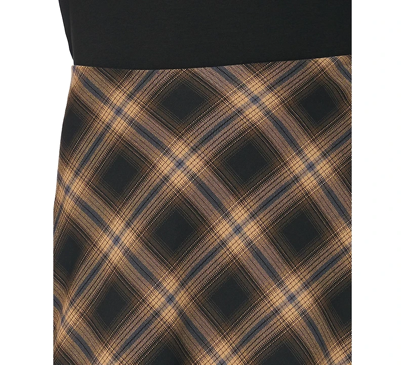 1.state Women's Bias Cut Hankerchief Plaid A-Line Midi Skirt