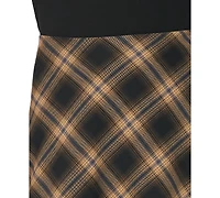 1.state Women's Bias Cut Hankerchief Plaid A-Line Midi Skirt