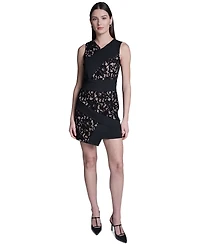 Bcbg Women's Lace Crepe Combo Mini Dress