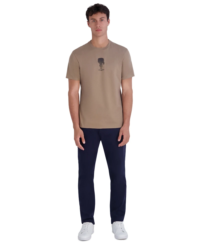 Karl Lagerfeld Paris Men's Pixelated Outlined Crewneck Modern-Fit T-Shirt