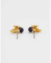 Fable England Orla Blackberry Stud Earrings in Gold