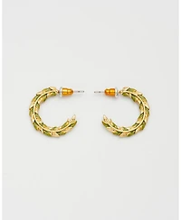 Fable England Wheat Hoop Earrings in Gold