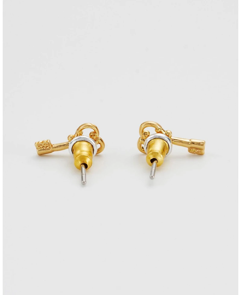 Fable England Key Stud Earrings in Gold