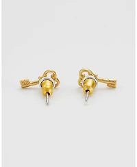 Fable England Key Stud Earrings in Gold