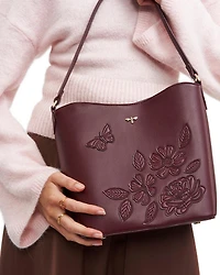 Fable England Floral Applique Margot Bucket Bag