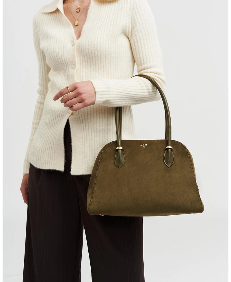 Fable England Amelia Faux Suede Shoulder Bag