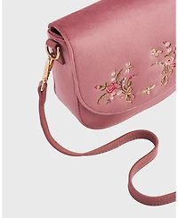 Fable England Beth Floral Posy Embroidered Saddle Bag