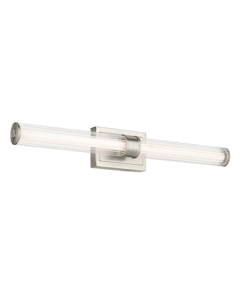 Kichler Laurene Brushed Nickel Bath Bar Large with Clear Fluted Glass