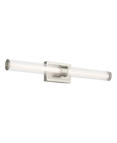 Kichler Laurene Brushed Nickel Bath Bar Large with Clear Fluted Glass