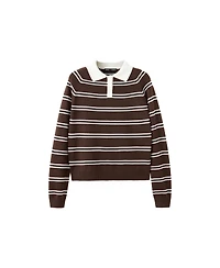 Mango Women's Striped Polo-Neck Sweater