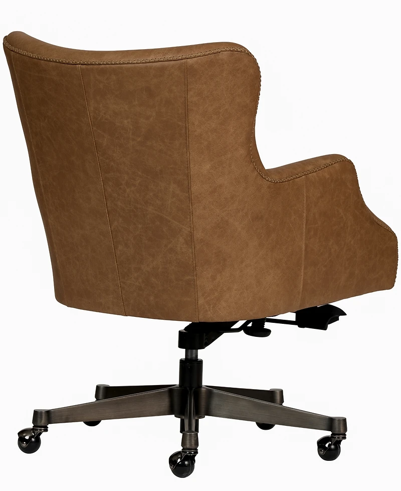 Zayden 34" Genuine Leather Swivel Office Chair