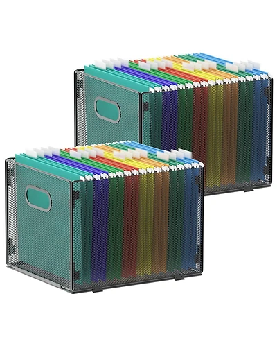 Danrong Mesh Hanging File Organizer Collapsible Letter Size Storage Box