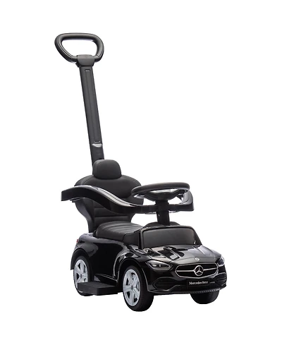 Qaba Mercedes-Benz C-Class 2-in-1 Ride-On Car with Under-Seat Storage, 55 lbs, Ages 1.5-3