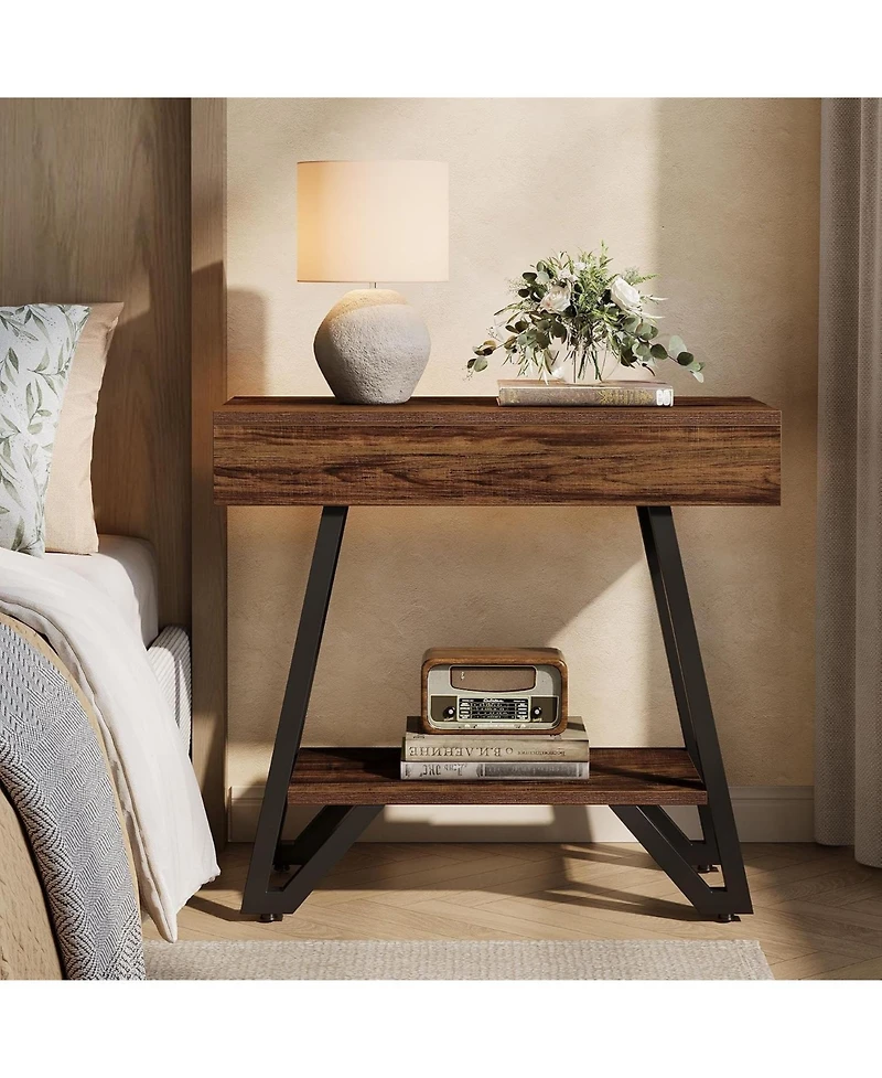 Tribesigns End Side Table, Narrow Couch Arm Side Table, Small Bedside