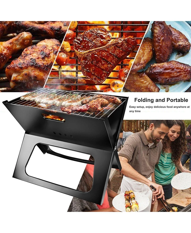 Mountaintop Foldable Bbq Grill Portable Bbq Barbecue Grill Camping Garden Outdoor Travel for Camping Picnic Rv Travel Backyard