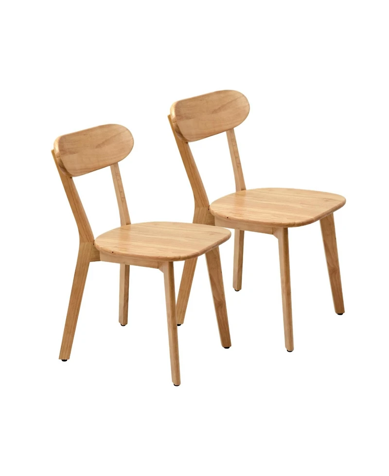 Rainsken Modern Dining Chairs Set of 2, Adjustable Foot Pads, Stable Reinforced Design, with Curved Backrest,for Room, Study, Cafe