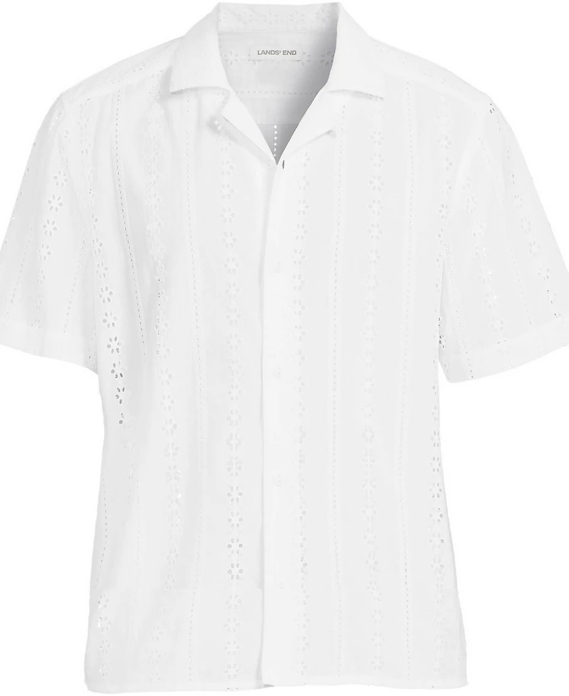 Lands' End Men's Eyelet Camp Collar Shirt