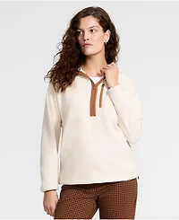 Lands' End Women's Anyweather RainDefense Hooded Half Zip Fleece Pullover