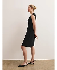 The Fold Women's Sculptural Square Neck Sheath Dress