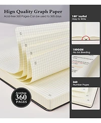 Danrong 365 Page A4 Lined Hardcover Journal Thick Ruled Paper with Closure Band and Pocket
