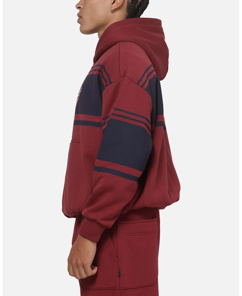 Carre Men's Varsity Stripe Oversized Full Zip Hoodie