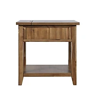Jofran Claremont Transitional Rustic Wood Usb Charging End Table with Storage