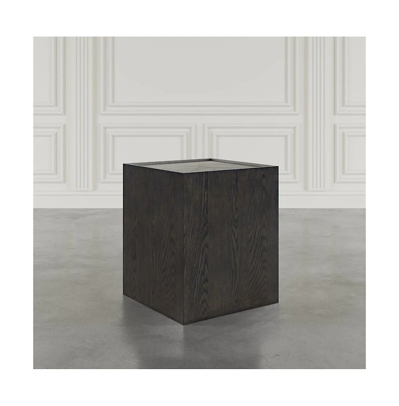 Jofran Laurel Creek Modern Contemporary Square Block Pedestal End Table
