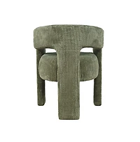 Jofran Bowen Modern Three-Leg Upholstered Accent Dining Armchair with Corduroy Fabric