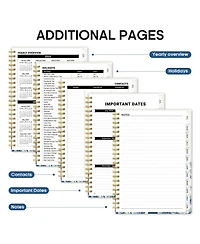 Danrong Academic Planner Monthly Weekly Hardcover Organizer for School Office Home