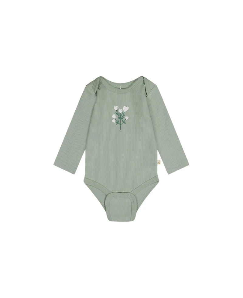 Deux par Deux Baby Girls' Long-Sleeve Onesies, 3-Pack