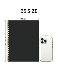 Danrong B5 Spiral Notebook Hardcover 100gsm College Ruled Thick Paper 160 Pages For School Office Note Taking