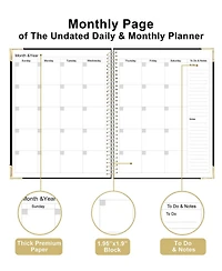 Danrong Undated Daily Planner Hardcover Hourly Schedule To Do Lists Habit Tracker Layflat Binding All One Planning Tool