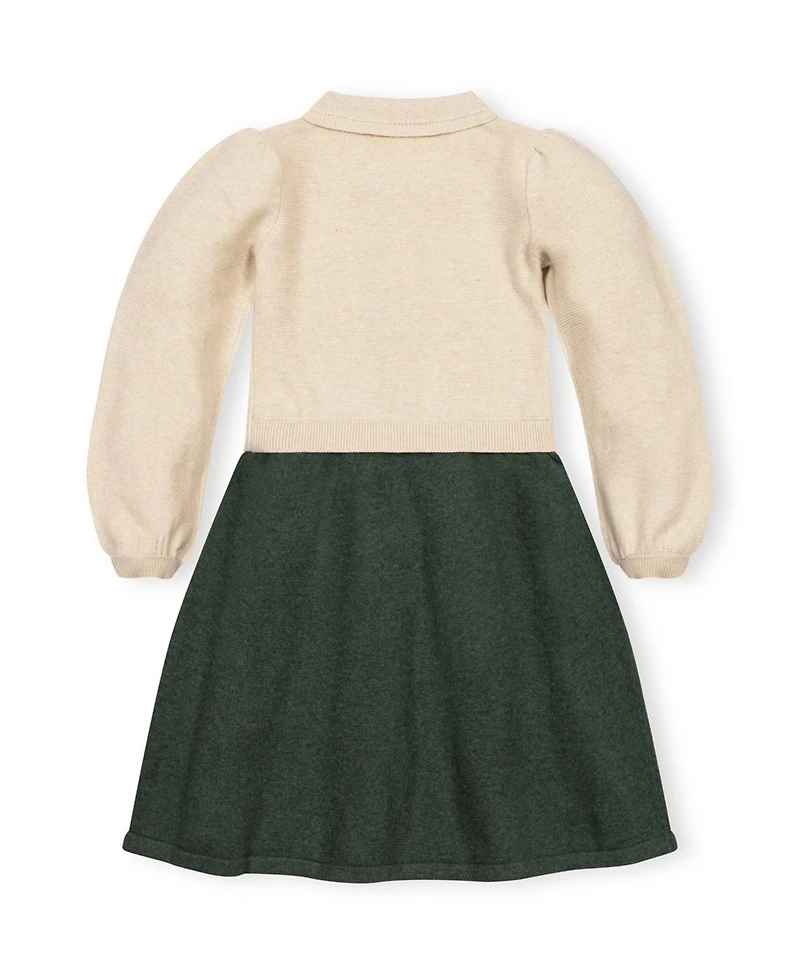 Hope & Henry Toddler Girls and Girls'(2T-5T)Organic Button Front Collared Sweater Dress