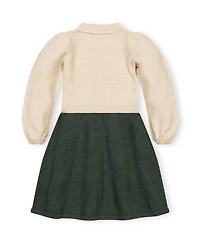 Hope & Henry Toddler Girls and Girls'(2T-5T)Organic Button Front Collared Sweater Dress