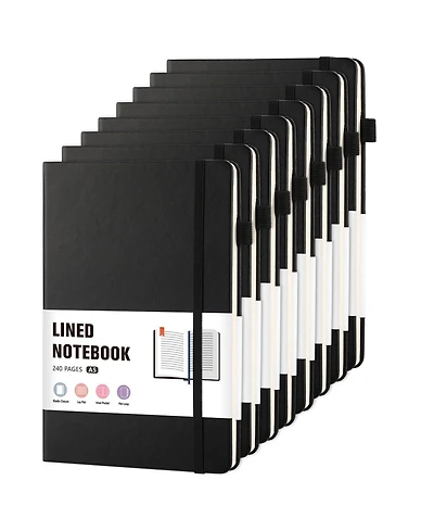 Danrong 4 Pack A5 Leather Journals With Pen Loop Bookmark Inner Pocket Ruled Blank Pages