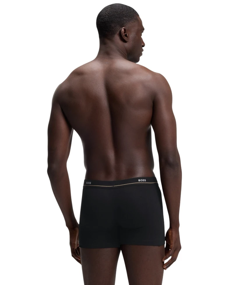 Boss by Hugo Men's Essential Cotton-Blend Logo Boxer Briefs, 5-Pack