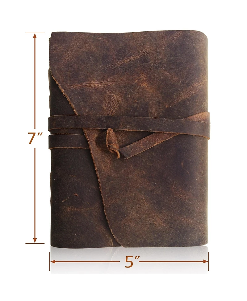Danrong Full Grain Buffalo Leather Embossed Tree Of Life Lined Notebook Handstitched Binding - x