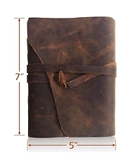 Danrong Full Grain Buffalo Leather Embossed Tree Of Life Lined Notebook Handstitched Binding - x