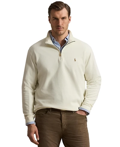Polo Ralph Lauren Men's Big & Tall Estate-Rib Quarter-Zip Pullover Sweater