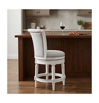 HomeRoots 39" Fabric Counter Height Swivel Bar Chair