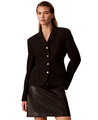 Calvin Klein Women's Cropped Fitted Notch Collar Blazer