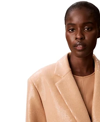Calvin Klein Women's Two-Button Sequined Overcoat