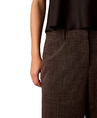 Calvin Klein Women's Windowpane High-Rise Wide-Leg Pants