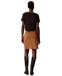 Calvin Klein Women's High-Waisted Pencil Faux Suede Skirt with Pockets