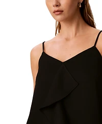 Calvin Klein Women's Flutter Ruffle Front Satin V-Neck Camisole