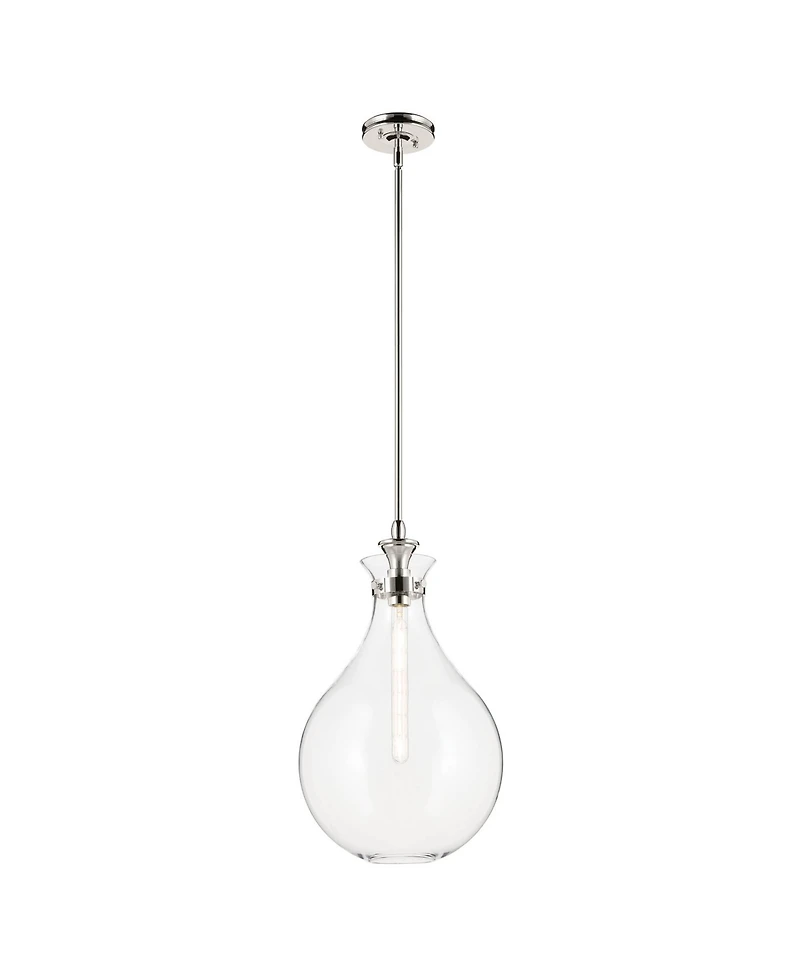 Kichler Laria Inch 1 Light Pendant Clear Glass in Polished Nickel