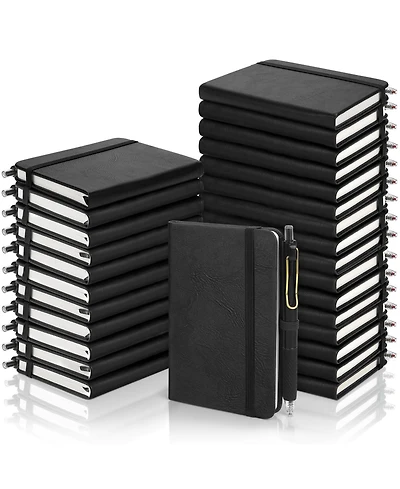 Danrong Pocket Notebook Journal With Pens Leather Hardcover Lined Notepad Pen Holder For School Office Gifts Rainbow Colors